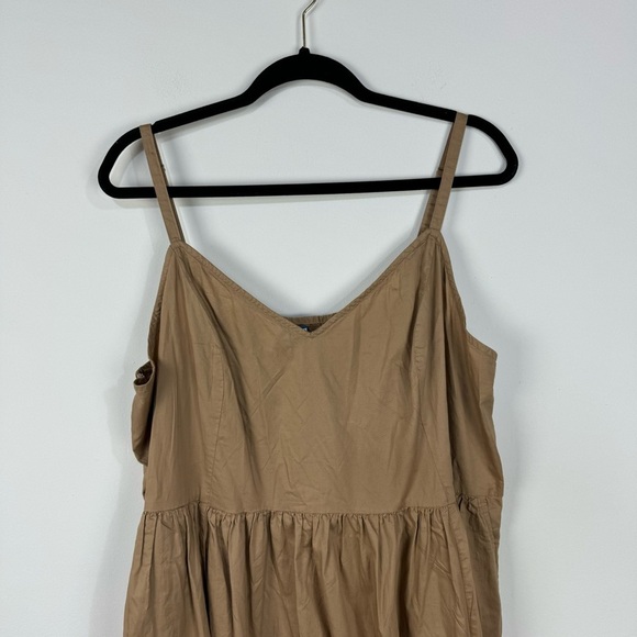 Old Navy Brown V Neck Midi Dress Neutral Casual Summer Flowy Beach Boho - Picture 3 of 6